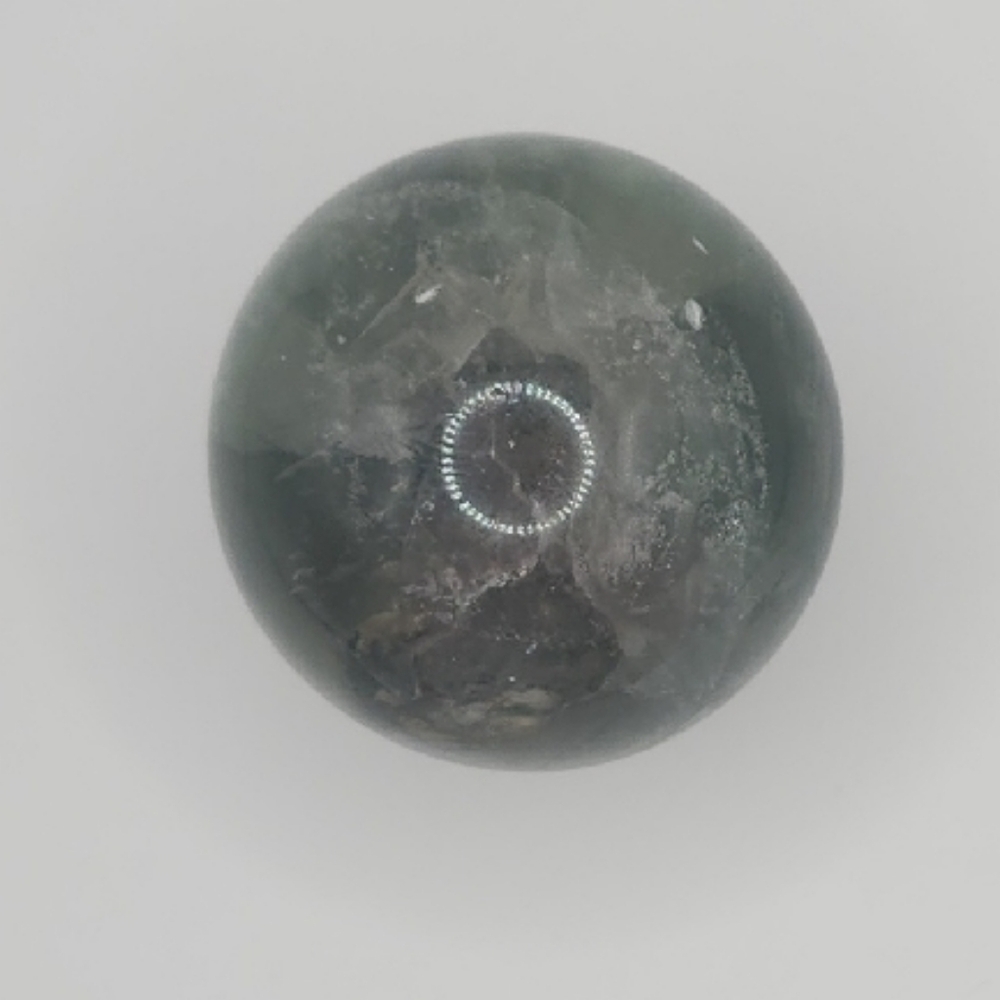 Elegant Green Fluorite Crystal Sphere on Stand - Picture 5 of 5